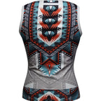 Women's New Fashionable V-neck Ethnic Pattern Knitted Button Versatile Vacation Style Vest Top - SJB-DIAMOND ELITES