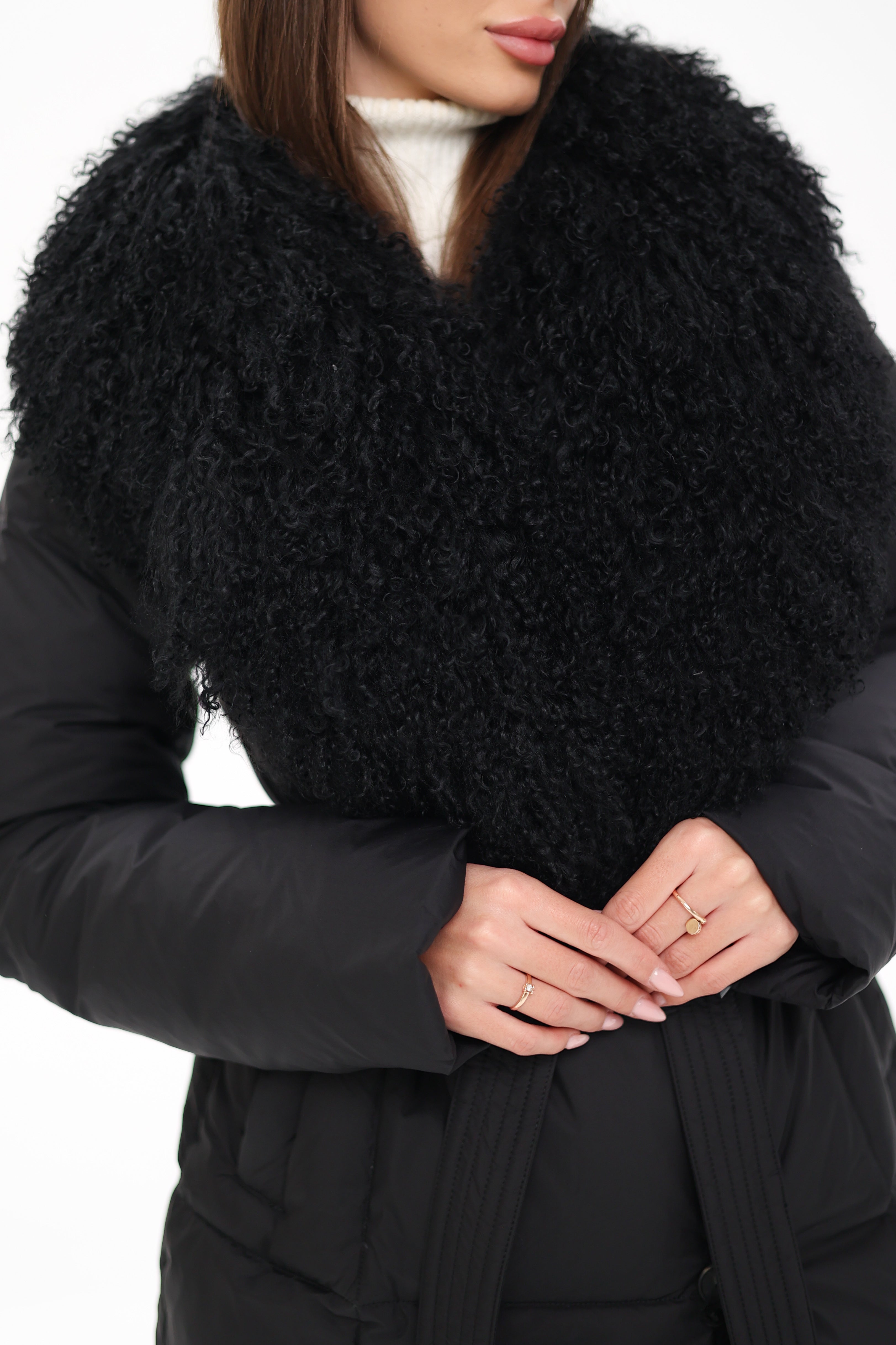Genuine Lama Fur Premium Down Coat - SJB-DIAMOND ELITES