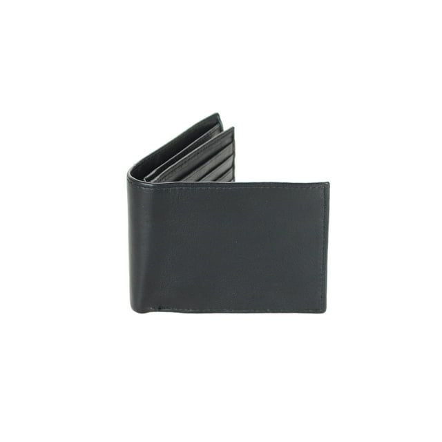 Montauk Leather Club Men's RFID Signal Blocking Genuine Leather Center Wing Bi-Fold Wallet with Gift Box EasyOptionXY LLC