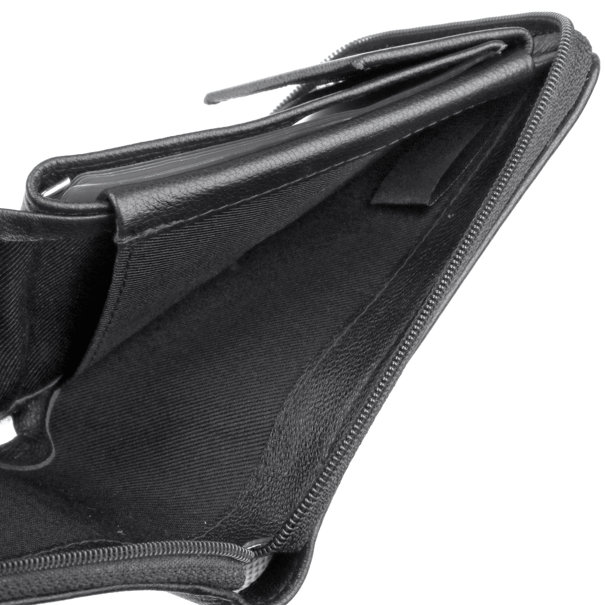 J. Buxton Men's Emblem Zip-Around Billfold Leather, Black EasyOptionXY LLC