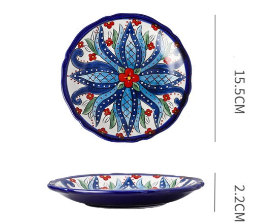 Underglaze Ceramic Tableware Bohemian Household Dishes Pi-Mart