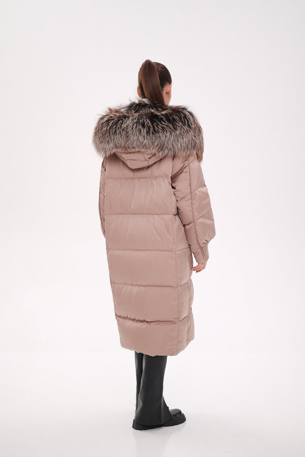 Rei Silver Fox Fully Lined Hood Down Coat in Blush - SJB-DIAMOND ELITES
