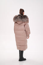 Rei Silver Fox Fully Lined Hood Down Coat in Blush - SJB-DIAMOND ELITES