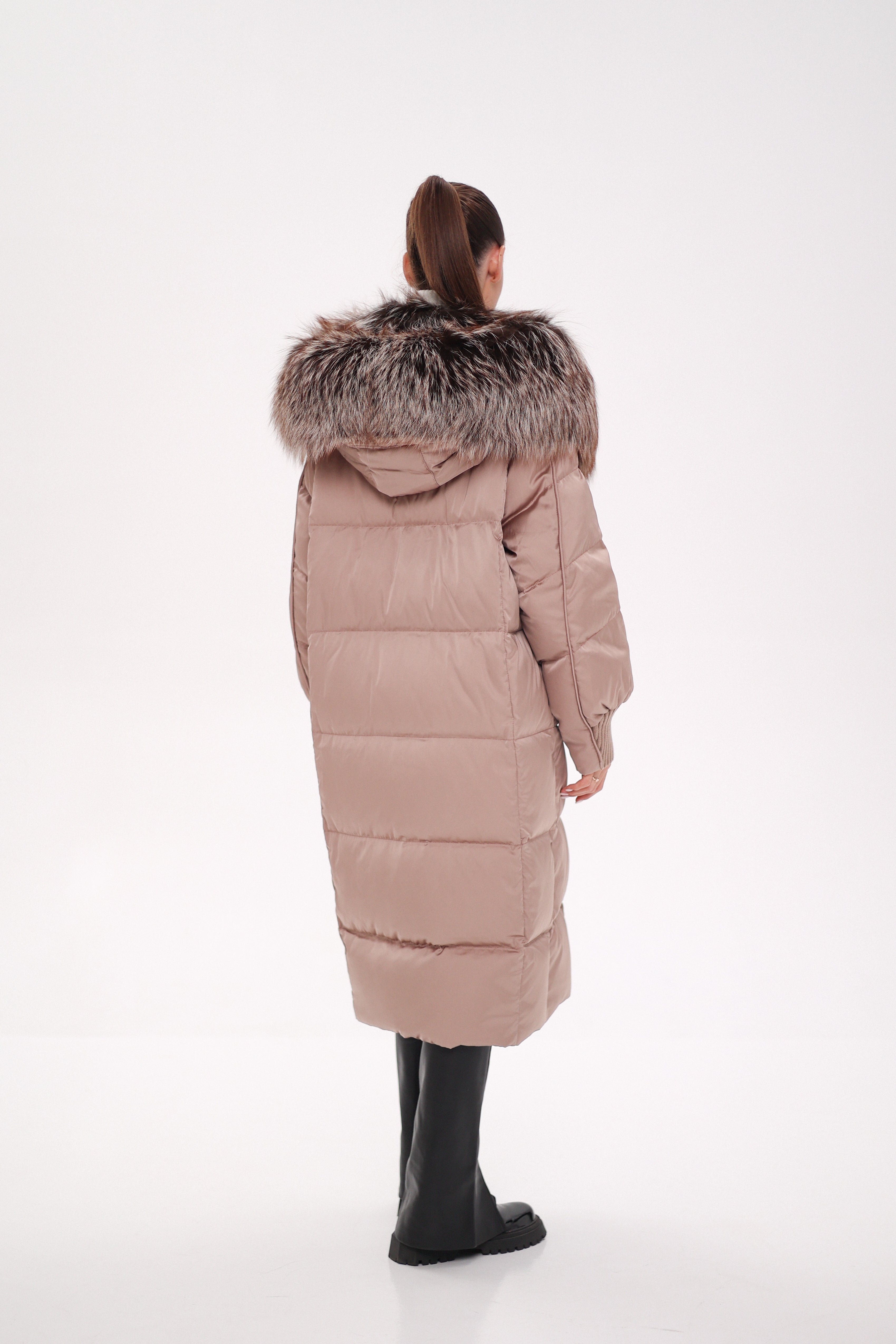 Rei Silver Fox Fully Lined Hood Down Coat in Blush - SJB-DIAMOND ELITES
