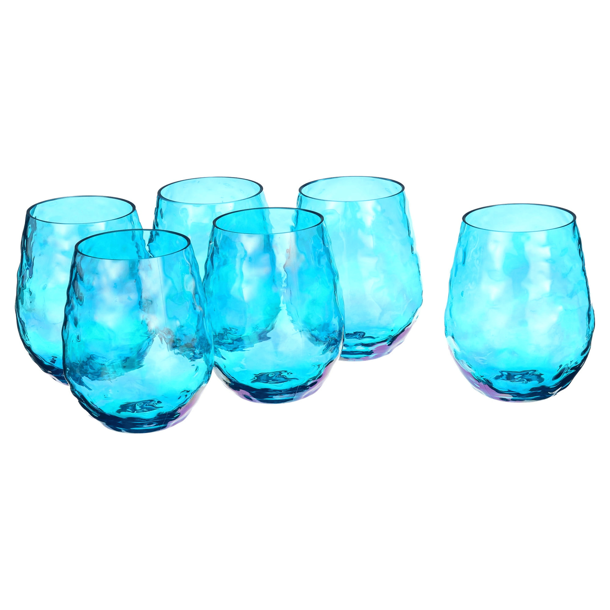 Better Homes & Gardens Luster Hammered 19-Ounce Rainbow Stemless Wine Glass, 6 Pack EasyOptionXY LLC