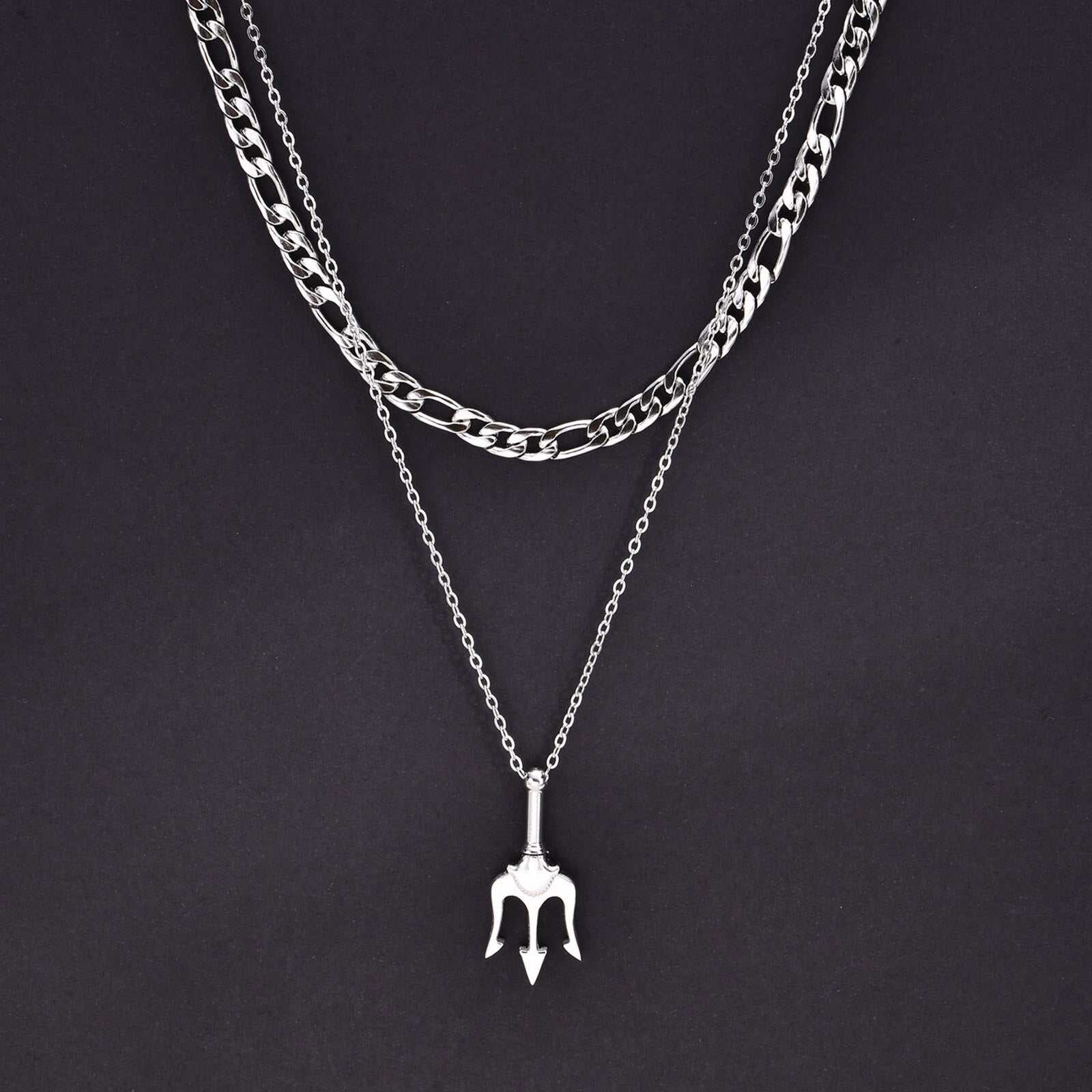Stylish Neptune Trident Chain Necklaces Pi-Mart
