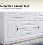 YG-15 74" H White Solid Wood Freestanding Wardrobe Closet for Clothes Storage. Bedroom Wardrobe Storage Cabinet featuring 2 Hanging Rod Shelves, 2 Drawers, and 5 Storage Compartments Pi-Mart