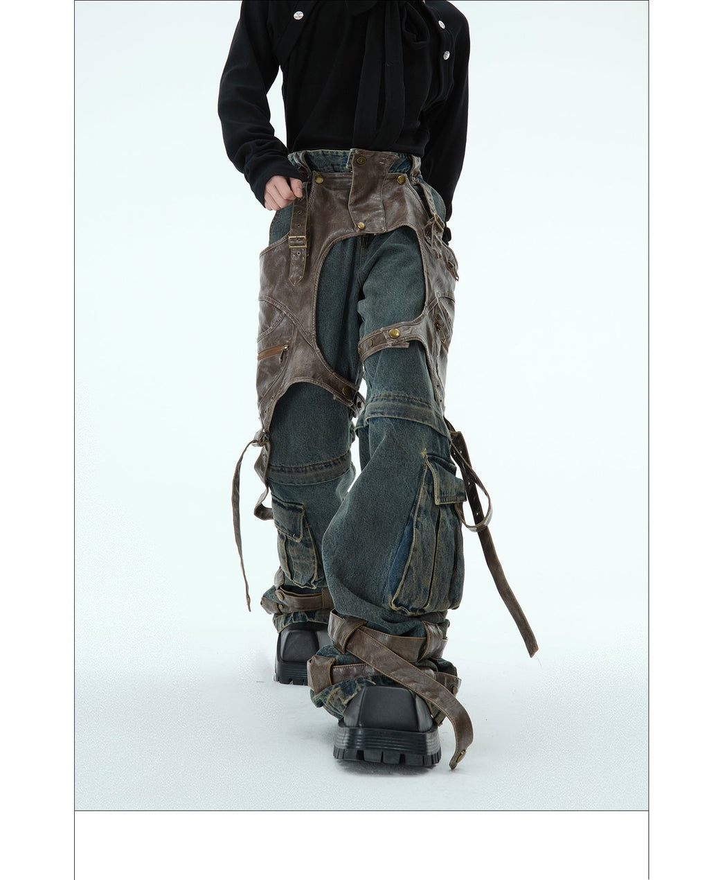 Retro Deconstructed Jeans Men's Detachable Stitching Lootquake LLC