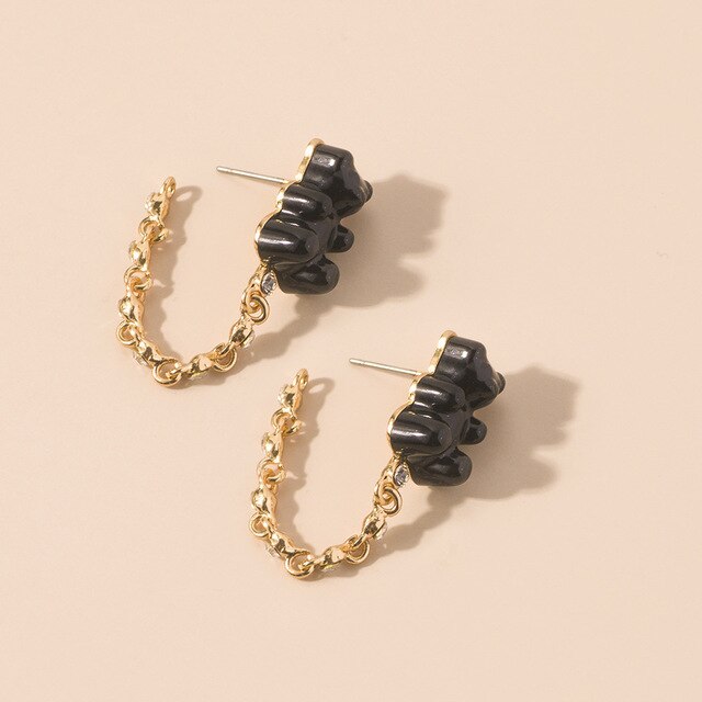 Cute Acrylic Gummy Bear Dangle Earrings Pi-Mart