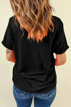 Letter Graphic T-Shirt - Comfort Cotton Blend Tee for Women - Femstylo