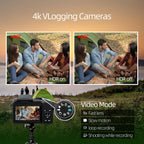 NBD 64MP Digital Camera For Photography And Video, 4K Vlogging Camera With 3' Flip Screen, 16X Digital Zoom, WiFi& Autofocus, Cameras Strap&Tripod, 2 Batteries, 32GB TF Card Lootquake LLC