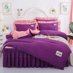 A Full Set Of Quilted Fallwinter Bed Skirt Bedspread Bed Sheet Princess Bedspread Plus Quilt Cover Pi-Mart
