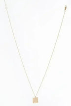 Gold Twisted Ring & Square Pendant Necklace Set - Nickel-Free