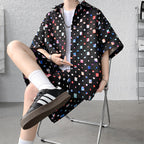 Summer New Chessboard Plaid Shirt Short Sleeve Shorts Suit Lootquake LLC