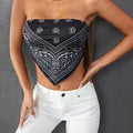 Ladies' Sexy Crop Top With Exposed Shoulders And Vacation Style Strapless Top - SJB-DIAMOND ELITES