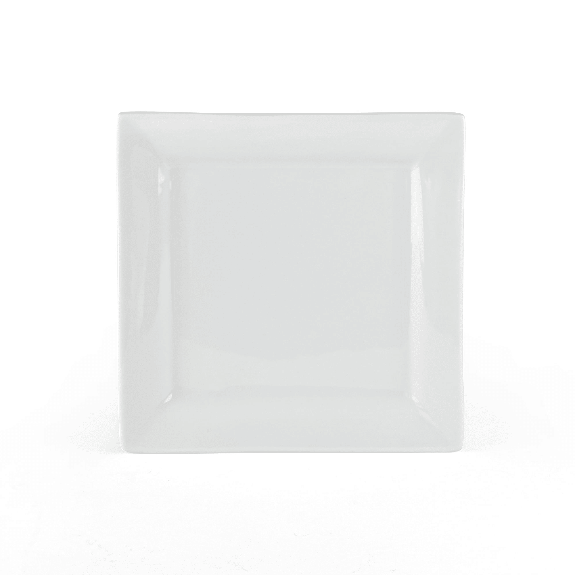 Better Homes & Gardens Square Porcelain Dinner Plates, White, Set of 6