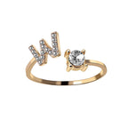 Adjustable 26 Initial Letter Ring Fashion Jewelry For Women Simple Elegant Jewelry Pi-Mart
