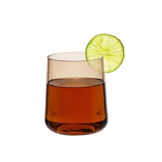 Better Homes & Gardens Amber Color Glass Old Fashioned Glass EasyOptionXY LLC