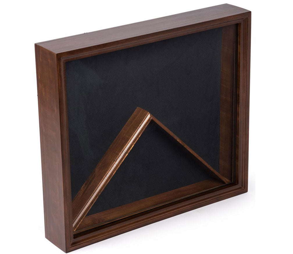 Flag Display Case with Glass Front and Medal Box, Velvet Backing – Cherry The Military Gift Store