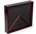 Flag Display Case with Glass Front and Medal Box, Velvet Backing – Mahogany The Military Gift Store
