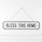 Farmhouse Wood Wall Sign Bless This Home Eat Good Food Rustic Hanging Plaque BandsCo Straps