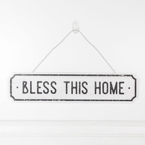 Farmhouse Wood Wall Sign Bless This Home Eat Good Food Rustic Hanging Plaque BandsCo Straps