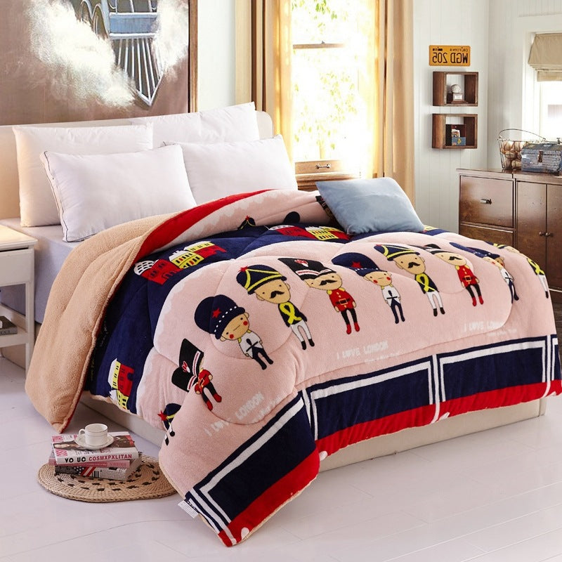 Lamb Velvet Quilt Keeps Warm For Two In Winter Pi-Mart