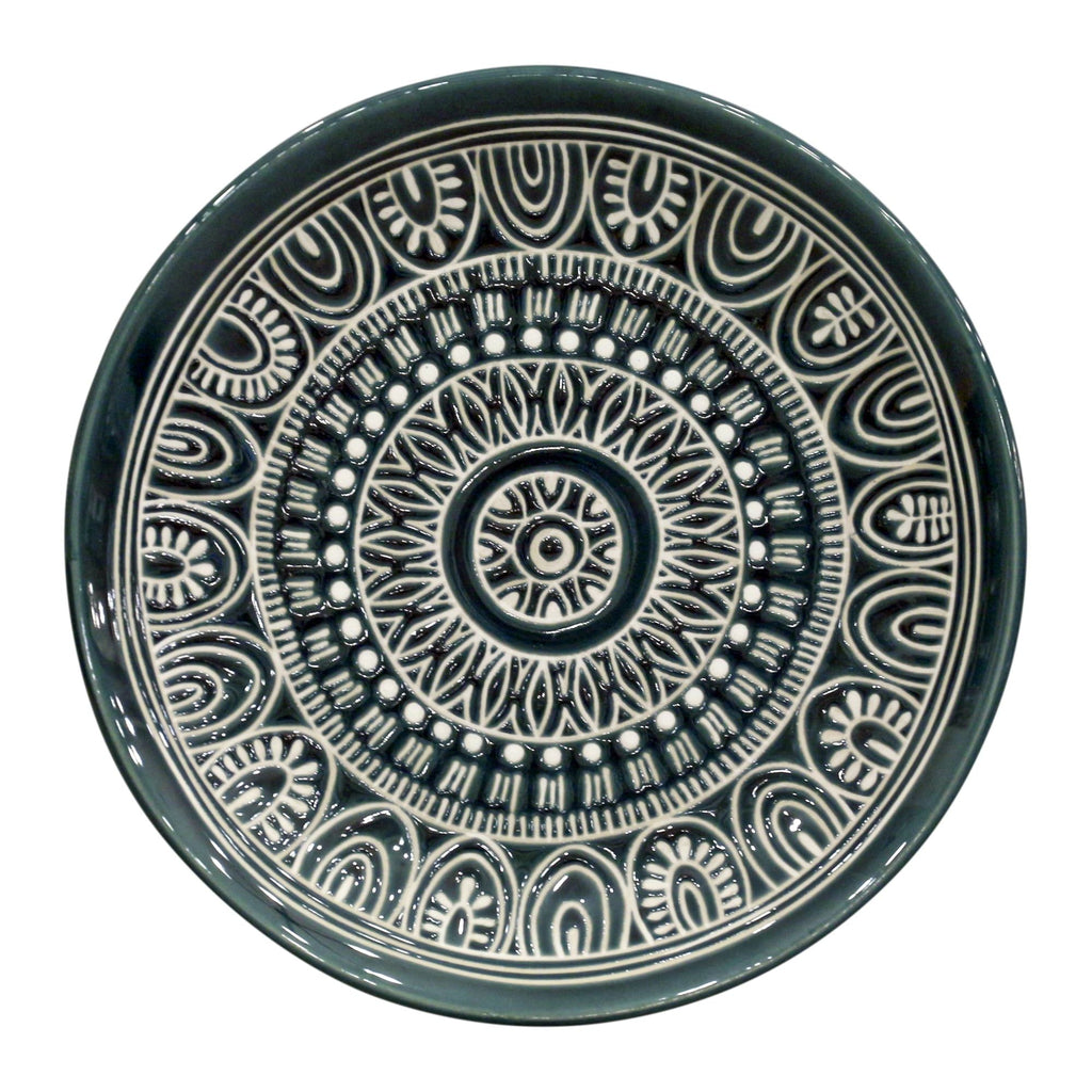 Better Homes & Gardens Teal Medallion 12-Piece Stoneware Dinnerware Set EasyOptionXY LLC