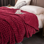 1pc Blanket Flannel/thick Blanket/grey/khaki/royal Blue/white/dark Gray/burgundy/beige/dark Brown/Silvery Gray/taro Purple/green/bedroom/guest Room/living Room/student Dormitory /car/sofa/travel Cute Multifunctional Blanket Lootquake LLC