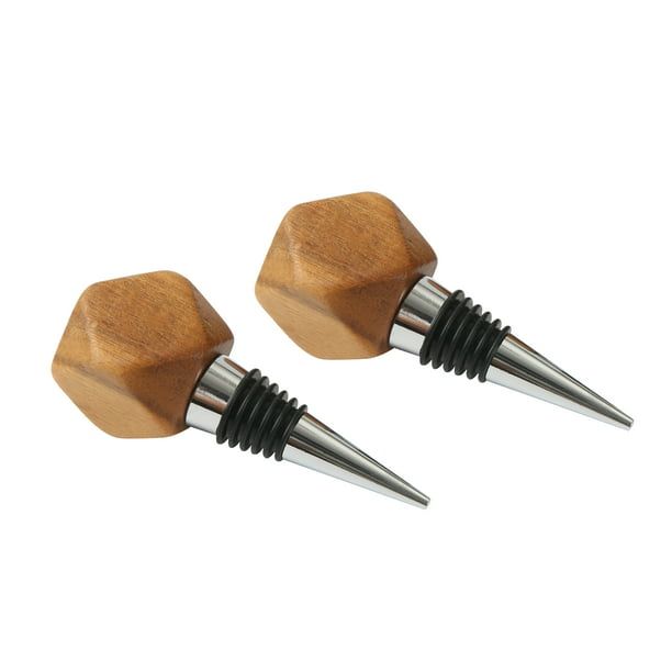 Better Homes & Gardens Elegant Wine Bottle Stopper Aluminum and Wood, Brown and Silver 3.93" EasyOptionXY LLC