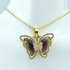Crystal Glass Butterfly Necklace Pi-Mart