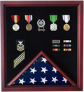 Cherry Medal and Flag Display Case American Made by veterans for capitol flag The Military Gift Store