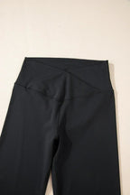 Dark Grey V Shape High Waist Flared Leggings Femstylo