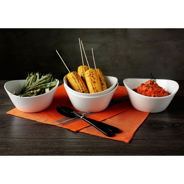 Better Homes & Gardens White Porcelain Wavy Serve Bowl EasyOptionXY LLC