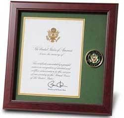 U.S. Army Medallion Presidential Memorial Certificate Frame The Military Gift Store
