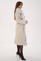 Genuine Arctic Fox Virgin Wool Wrap Coat - SJB-DIAMOND ELITES