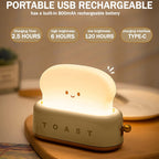 Creative LED Bread Maker Night Light USB Charging Dimming Toast Lamp Bedroom Children Timing Sleeping Lamps Funny Light Pi-Mart