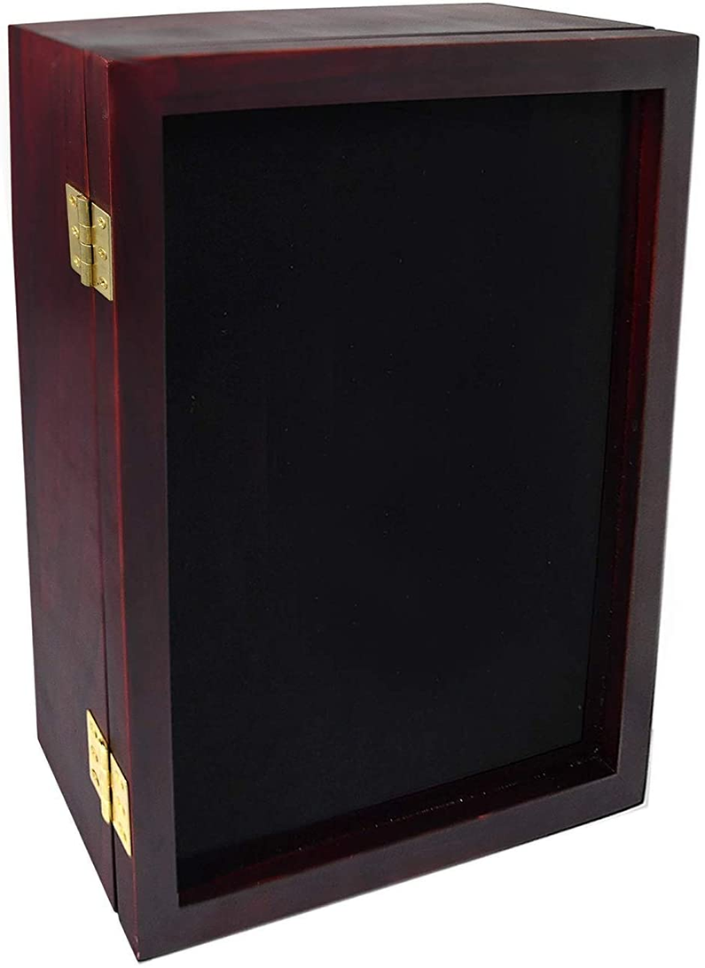 14x17x2 Shadow Box Display Case | Magnetically Opens and Closes like a Door - Real Wood, Strong Glass The Military Gift Store