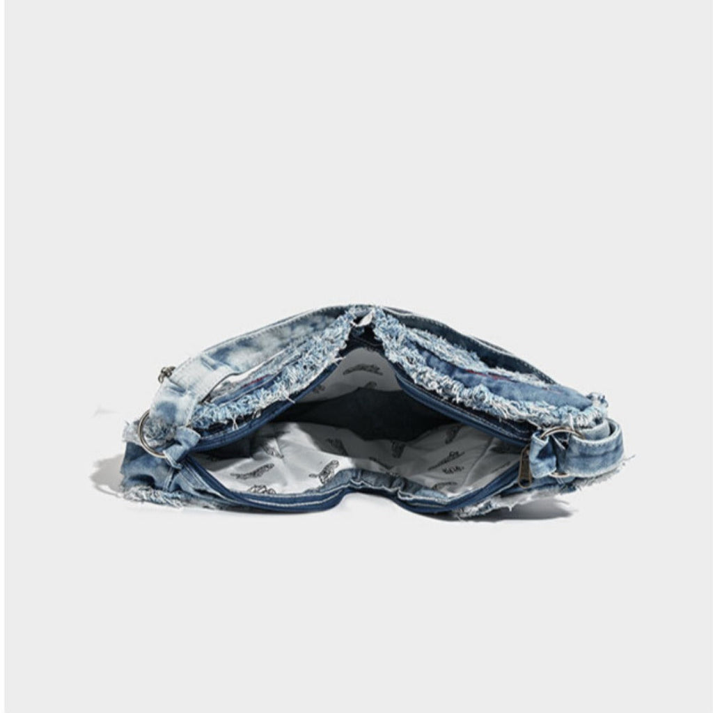 Design washed denim bag, butterfly shaped bag, punk denim bag, shoulder bag, backpack purse for women - SJB-DIAMOND ELITES