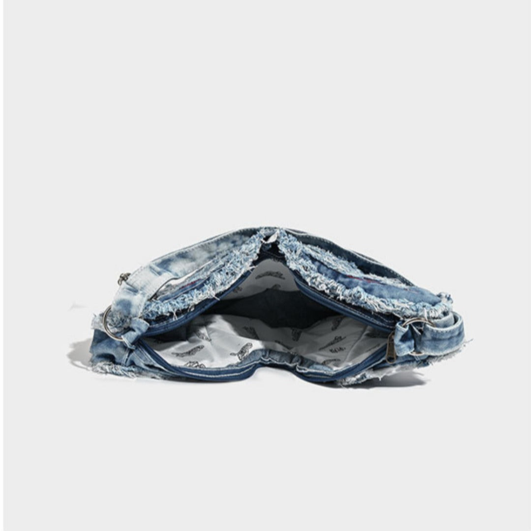 Design washed denim bag, butterfly shaped bag, punk denim bag, shoulder bag, backpack purse for women - SJB-DIAMOND ELITES