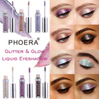PHOERA Magnificent Metals Glitter and Glow Liquid Eyeshadow 12 Colors Lootquake LLC