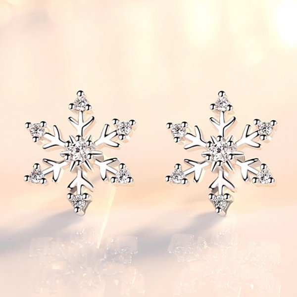 Christmas Snowflake Stud Earrings Pi-Mart