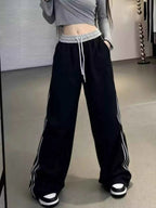 Casual Loose Fit Striped Pants THRIXINE