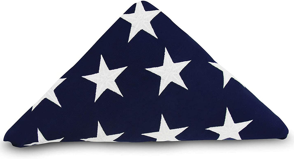 Memorial Flag American US Flag 5x9.5 Foot Heavy Duty Cotton for Veteran - Embroidered Stars and Sewn Stripes The Military Gift Store