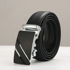 Genuine Leather Men's Belt with Automatic Buckle Pi-Mart