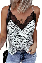 Spaghetti Strap Printed Lace Tank Top - SJB-DIAMOND ELITES