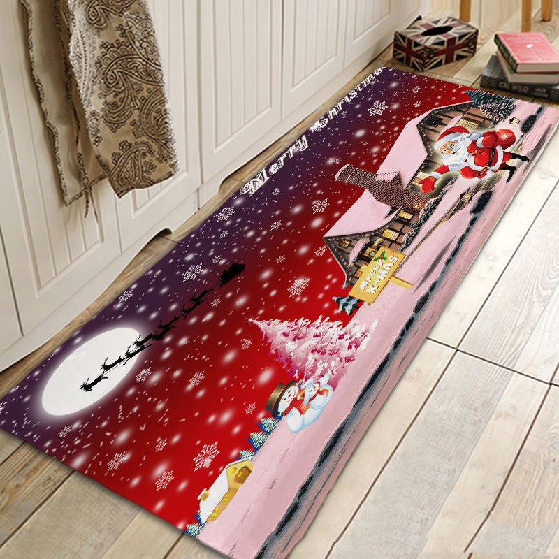 Santa Claus Flannel Absorbent Floor Mat Pi-Mart