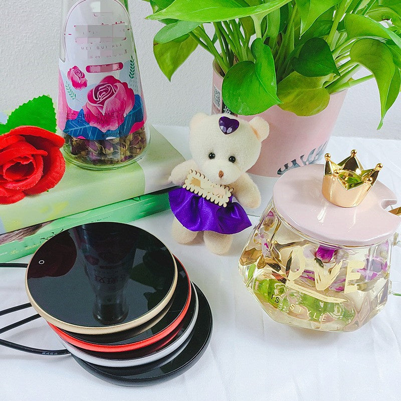USB Coffee Mug Cup Warmer Milk Tea Water Cup Heating Electric Touch Pad Temperature Adjustable Hot Tea Maker Heater Warmer Pi-Mart
