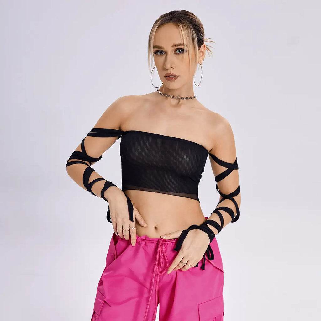 2023 New Style Womens Elastic Cross Arm Solid Color Straps Tank Top Casual Summer Ladies Slim Top - SJB-DIAMOND ELITES