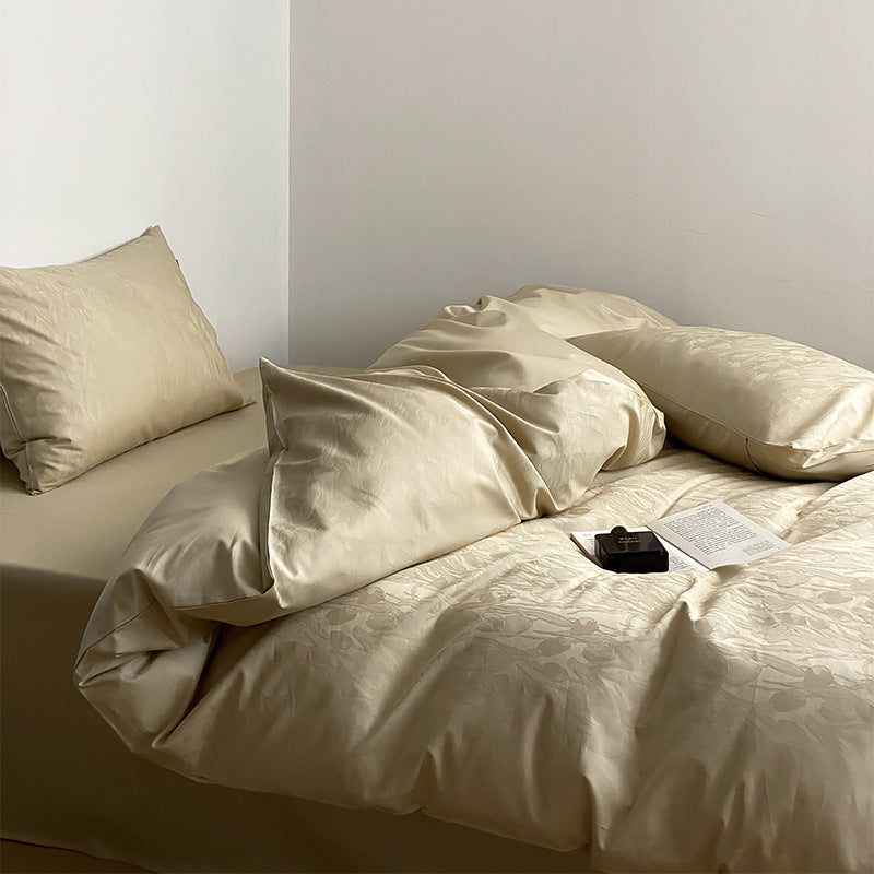 Long Velvet Jacquard Four Piece Pure Cotton Duvet Cover Pi-Mart